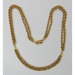A 9ct gold double rope chain necklace, length 41.5cm, weight 14.2gms Condition Report: Available