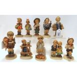 Ten Hummel figures including Doctor, Signs of Spring, School Girl Condition Report: two chipped.