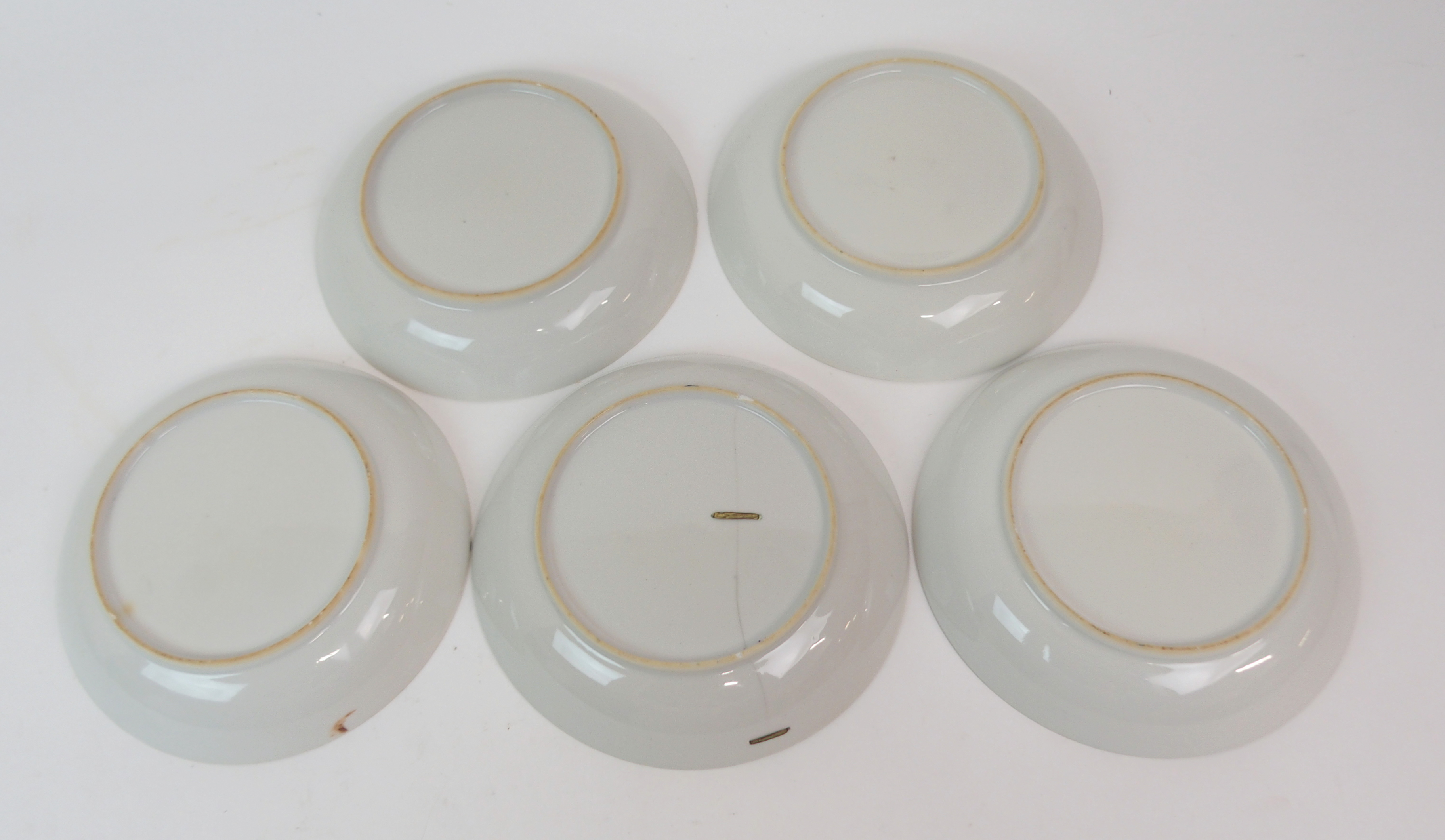 FIVE CHINESE EXPORT RICE BOWLS AND SAUCERS painted with ladies and children in garden landscapes ( - Image 10 of 27