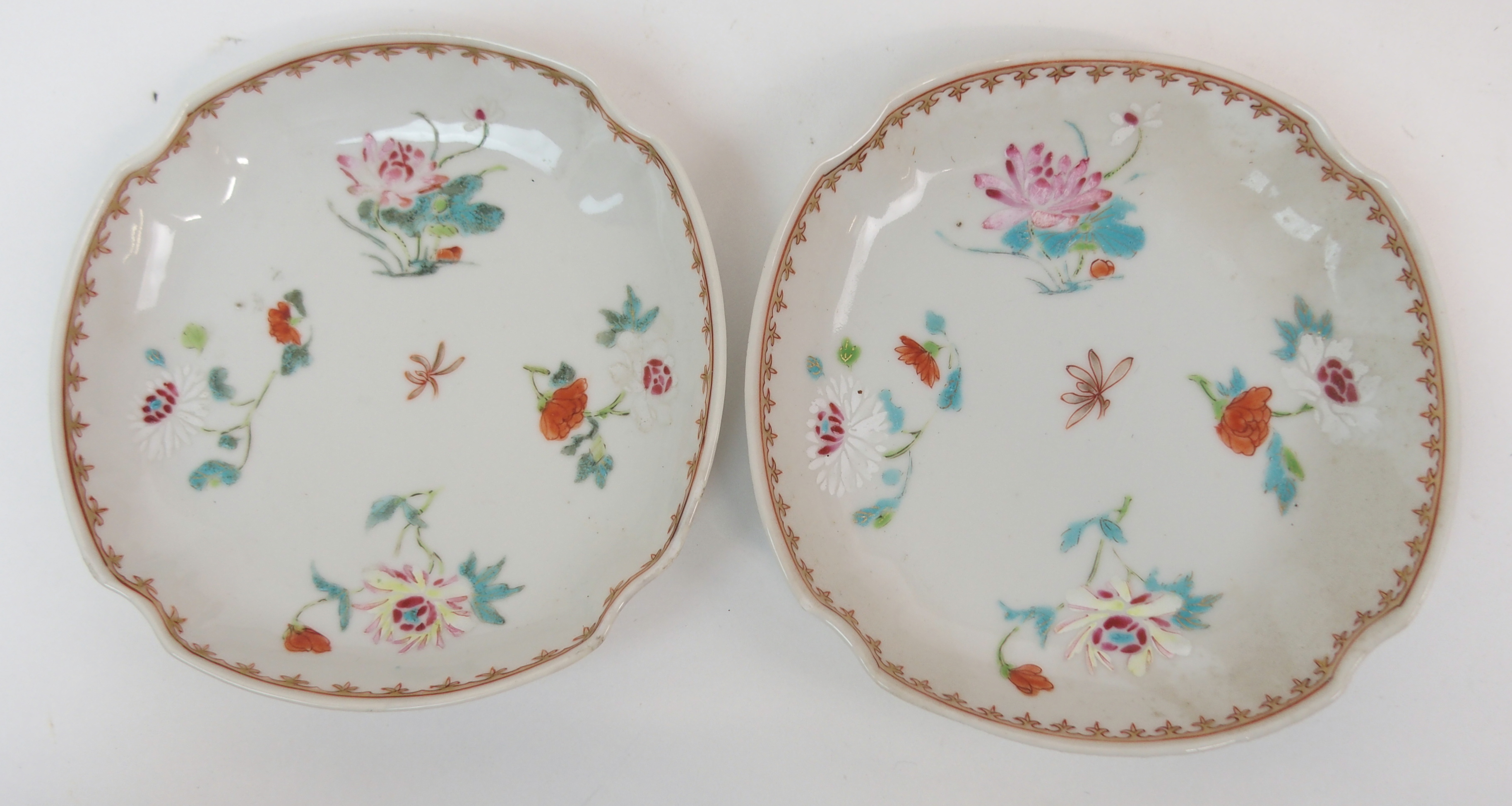 FIVE CHINESE EXPORT RICE BOWLS AND SAUCERS painted with ladies and children in garden landscapes ( - Image 4 of 27