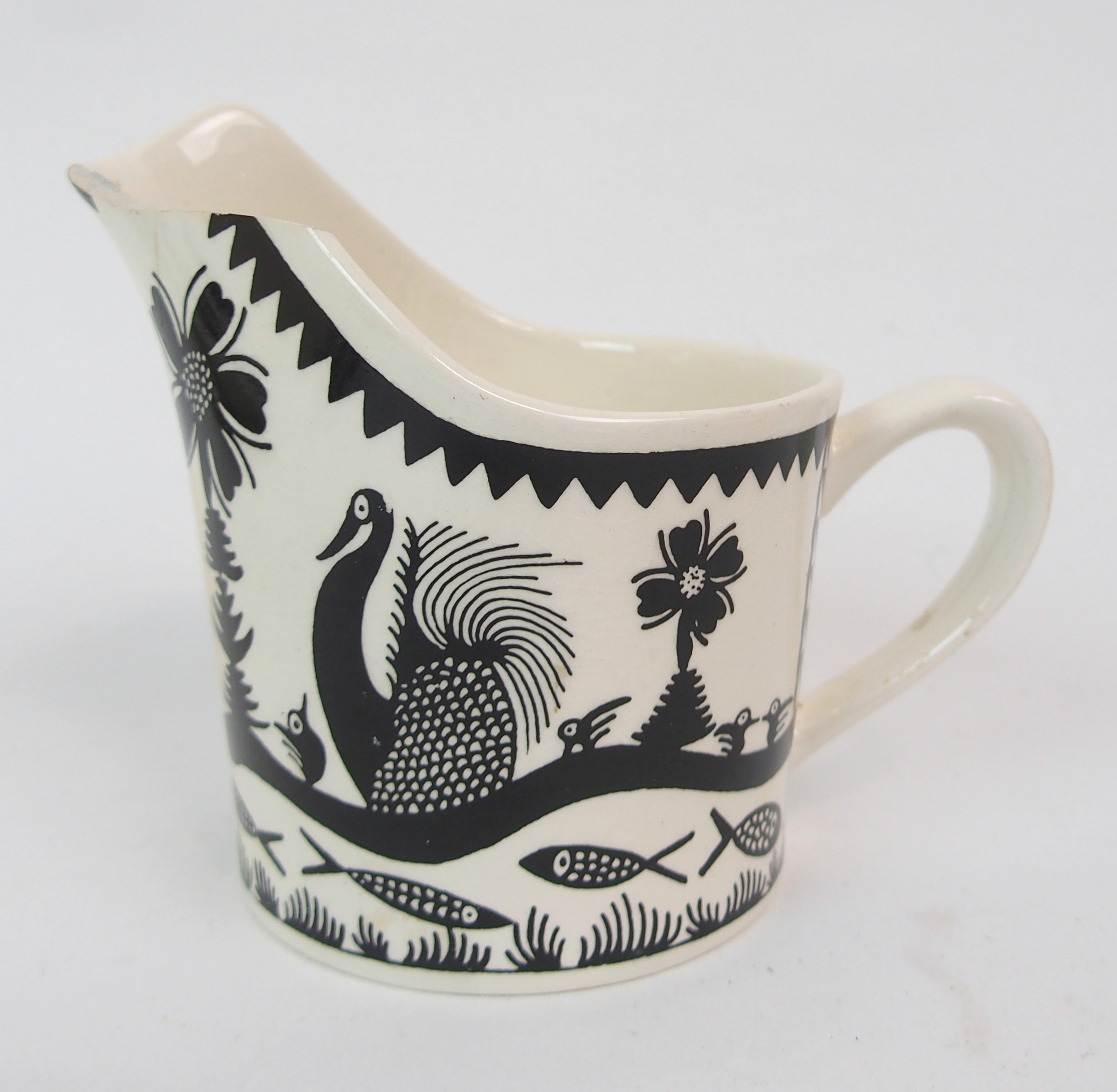 A SCOTTIE WILSON FOR ROYAL WORCESTER COFFEE SET decorated with swans on water with fish below, - Image 11 of 21