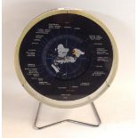 A Lord King, Japan world clock, the seconds hand modelled as an airplane Condition Report: Available