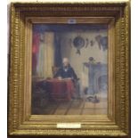 FOLLOWER OF SIR WILLIAM ALLAN Sir Walter Scott at Abbotsford, oil on canvas, 46 x 38cm Condition