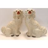 A pair of Staffordshire wally dugs, 32cm high (2) Condition Report: Available upon request