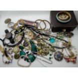 A collection of costume jewellery to include a bangle by Juicy Couture, ladies Waltham watch and a