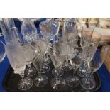 A Villeroy & Boch crystal ice bucket, an Orrefors example and assorted champagne flutes Condition