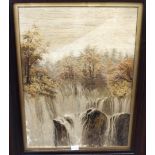 JAPANESE SCHOOL Four silk embroidered pictures, 44cm x 34cm and two others (6) Condition Report: