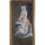 PHYLLIS CROLLA Figure, signed and dated, Jan 85 on the reverse, oil on canvas,153cm x 76cm, unframed