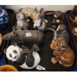 Eight porcelain animal figures from the Smithsonian Institution and Zoological Society of
