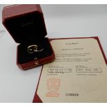 An 18ct gold Cartier Russian wedding ring, in yellow, rose and white gold, in original box with