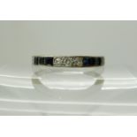 An 18ct white gold sapphire and diamond half eternity ring set with estimated approx 0.10cts of