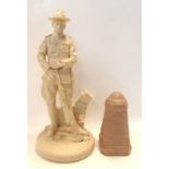 Two World War I themed sculptures to include Jan Dieusaert figure 'Honour to the Anzacs at