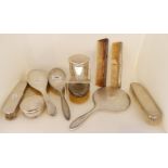 A lot comprising two part silver dressing table sets, assorted marks Condition Report: Available
