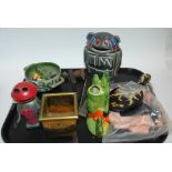 A tray lot including ceramics, brass box etc Condition Report: Available upon request