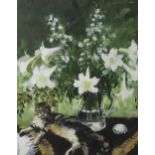 GILLIAN GOODHEIR Consider The Lilies, signed and inscribed, verso, 55.5 x 70.5cm Condition Report:
