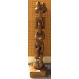 20TH CENTURY SCHOOL Totem Pole, carved wood, 74cm high Condition Report: Available upon request
