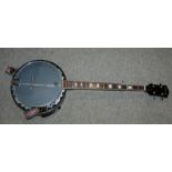 A Lorenzo banjo in soft case with modern music stand Condition Report: Available upon request