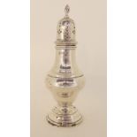 A silver castor by George Nathan & Ridley Hayes, Chester 1907, 13.5cm high, 71gms Condition