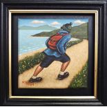 GRAHAM MCKEAN A Well Travelled Man, signed, oil on canvas, 20 x 20cm Condition Report: Available