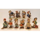 Ten Hummel figures to include Apple Tree Boy and Girl, Retreat to Safety, Be Patient, Little