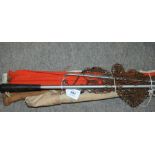 Small collection of fishing rods and landing net Condition Report: Available upon request