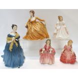 Four Royal Doulton figures to include 'Amanda' HN2996, 'Rose' HN1368, 'Bo Peep' HN1811, 'Adrienne'