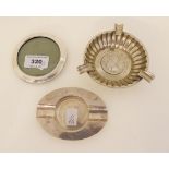 A lot comprising a silver ashtray, a coin set example and a silver mounted photo frame (9cm