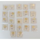 Fourteen 14ct gold coins, each 3.11gms depicting the Presidents of the United States, one at 0.