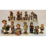 Eleven Hummel figures to include Little Drummer, Bashful, Little Gardner, Just Resting, Signs of