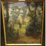J F CHRICHTON TAYLOR Country house, signed, oil on board, 29 x 25cm and three others (4) Condition