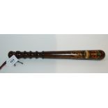 A Georgian hardwood painted truncheon, 39cm long Condition Report: Available upon request