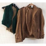 Four vintage Gent's wool and tweed jackets, green waistcoat, pair of plus fours etc Condition