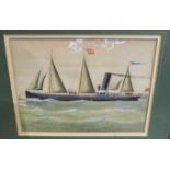SCOTTISH SCHOOL Steamer at sea, gouache, 16 x 21cm and five others (6) Condition Report: Available