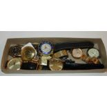 A collection of gents wrist watches and pocket watches Condition Report: Available upon request
