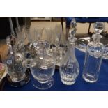 A Sevres crystal decanter, EP wine coaster and three other crystal decanters (5) Condition Report:
