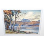 STIRLING GILLESPIE Autumn Tints, Loch Lomond, signed, watercolour, 28 x 37cm Condition Report: