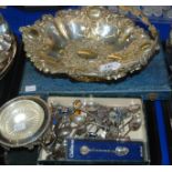 A tray lot of EP - swing handled basket, cased and loose cutlery Condition Report: Available upon