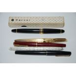Five various vintage pens including Parker and Sheaffer etc Condition Report: Available upon
