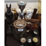 An EP coffee pot decorated with palm trees and assorted other items Condition Report: Available upon