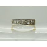 An 18ct gold and platinum five stone diamond ring of estimated approx 0.25cts, size L, weight 2.4gms