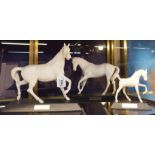Three Beswick matt white glazed horses including Spirit of the Wind, Spirit of Youth and