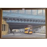 WILLIAM MCLEAN KERR Central Station Bridge, signed, oil on board, dated, 1997, 49 x 74cm Condition