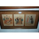 Two framed sets of hand-painted cartoons by Cynicus (Martin Anderson), 30 x 55cm overall Condition