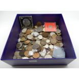 A quantity of British pre-decimal coins and foreign coins including U.S.A. Condition Report: