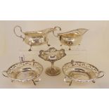 A pair of silver bon bon dishes by William Neale & Son Limited, Birmingham 1911,of circular form