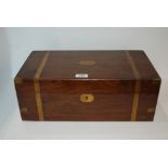 A mahogany brass bound stationary box, 44cm wide Condition Report: Available upon request