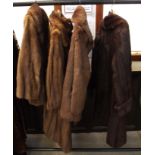Four fur coats and a hat Condition Report: Available upon request