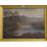 W H ROOKE Friars Crag, Derwent Water, signed, oil on canvas, dated,1921,44 x 60cm Condition