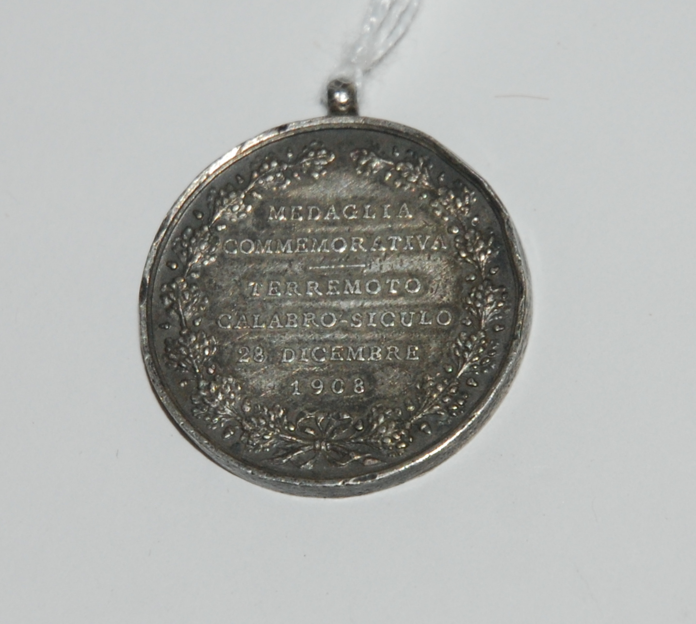 A white-metal Messina medal, (earthquake rescue medal 1908), issued to people who aided in the - Image 3 of 3