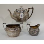 A three piece silver plated tea service Condition Report: Available upon request